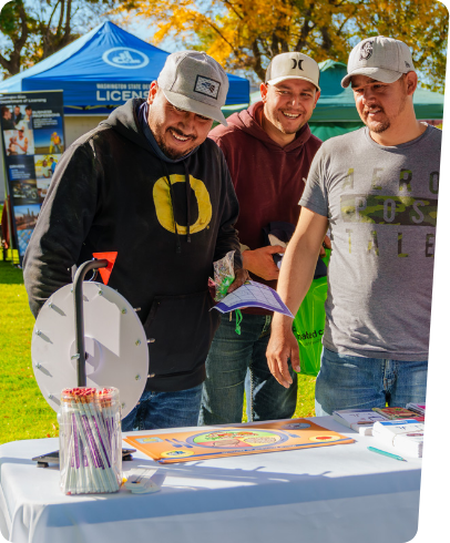 men at health fair